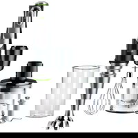 Blender de mana Braun MultiQuick 9 MQ 9135XI, 1200 W, 0.6 l, 3 viteze, Zdrobire gheata (Negru/Inox), Braun