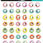 Set 60 de stickere 3D - Ochi colorați, Jucaresti