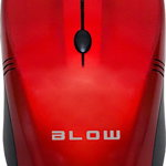 Mouse Blow MP-10 84-003, Optic, USB, Wireless, 1600 DPI, 4 butoane, Negru-Rosu, Blow