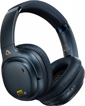 Casti on-ear wireless Ankbit E700, cu bass si anularea zgomotului, Bluetooth 5.1, negru