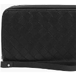 Bottega Veneta Braided Soft Leather Travel Case With Card Pockets Black