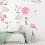 Tapet cu flori - Bujori albi si roz, 100 x 95 cm, INSPIO®