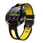 Ceas smartwatch techstar® dm58, 1.22 inch ips, bluetooth 4.0 + edr, monitorizare tensiune, puls, multiple alerte unice, galben