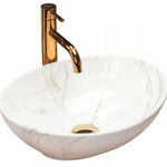 Lavoar Sofia Shiny Marmura ceramica sanitara - 34,5 cm, Rea