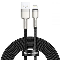Cablu Date si Incarcare USB-A - Lightning Baseus Cafule Metal Series, 18W, 2m, Negru CALJK-B01, Baseus