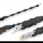 Cablu USB imprimanta, Lama Plus, USB-A / Micro-B, 5 m, Gri