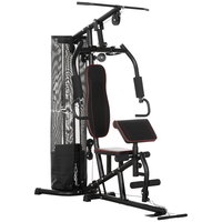 HOMCOM Stație de Fitness Multifuncțională cu Greutăți din Oțel 4.5kg pentru Antrenament Complet Acasă 170x104x205cm Negru | Aosom Romania, HOMCOM