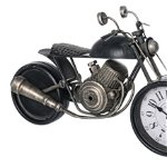 Ceas masa motocicleta metal negru Charles 39.5 cm x 14.54 cm x 23.5 h, Bizzotto