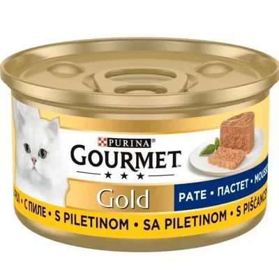 Set 24 buc x 85 gr Hrana umeda pentru pisici Gourmet Gold Mousse cu pui, GOURMET