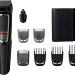 Aparat de tuns barba si parul 8 in 1 Philips Multigroom MG3730/15, Lame cu ascutire, Acumulator, 2 piepteni aspect nebarbierit, 1 pieptane ajustabil barba, 3 piepteni par, Negru, Philips