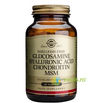 Glucosamine Hyaluronic Acid Chondroitin MSM 60tb (Glucozamina, acid hialuronic, condroitina si MSM) SOLGAR