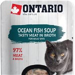 ONTARIO Plic pentru pisici adulte, Supă cu Peşte Oceanic şi Legume 40g, Ontario