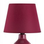 Lampa de birou Ingrid, ceramica, textil, rosu inchis, 1 bec, dulie E14, 4478, Rabalux, Rabalux