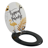 Capac wc MDF Wirquin Woody Cat 445x375mm, inchidere lenta, balamale otel inoxidabil