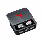 Casti wireless TWS M90 PRO pentru gaming cu microfon Bluetooth 5.3 Rezistenta la apa IPX7 Control tactil Display digital Carcasa tip power bank 1200mAh Compatibilitate universala negru, TWS