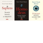 Pachet 3 carti Yuval Noah Harari: 1. Sapiens. Scurta istorie a omenirii; 2. Homo deus. Scurta istorie a viitorului; 3. 21 de lectii pentru secolul XXI, 