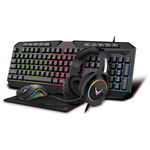 Kit Gaming 4in1 VG4IN1SET03 Tastatura + Mouse + Casti + Mousepad Iluminare RGB RAINBOW Negru, Varr