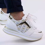 Pantofi sport alb cu auriu de femei 6 buc/ set ENGROSS, 