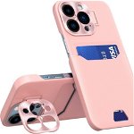 Protecția din piele Hurtel pentru Samsung Galaxy S23 etui Stand Case portofel cu sloturi pentru carduri roz Ilustrație, nume și caracteristicil Tuturor produselor prezentate au fost obținute de la producător și sunt folosite numai în scopuri ilustra, Hurtel
