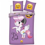 Lenjerie de pat pentru copii Emoji Unicorns 140×200 cm, 70×90 cm, Disney, 100% bumbac