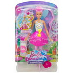 Mattel - Papusa Barbie Zana , Balonase de sapun,  Cu par colorat, Roz