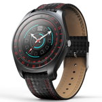 Ceas smartwatch techstar® v10 rosu, carbon metal, cartela sim, 1.22 inch, alerte sedentarism, hidratare, bluetooth 4.0