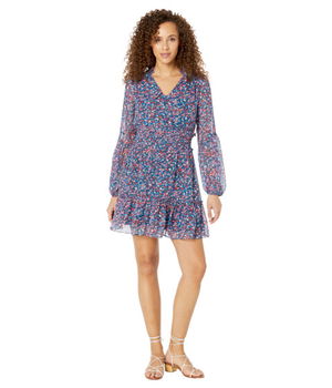 Imbracaminte Femei REIGNING CHAMP Smocked Waist Shirtdress Blue Multi, REIGNING CHAMP