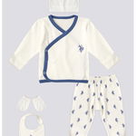 Set de baveta - sosete - caciula - pantaloni si bluza de bumbac - 6 piese, US Polo Assn