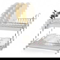 Uscator de vase Rosberg R53000E, 34 cm, Cu 2 tavi, Suport pentru ustensile, Negru