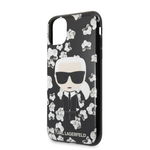 Husa de protectie Karl Lagerfeld Flower pentru Apple iPhone 11, Negru