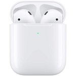 Casti Stereo Wireless Apple AirPods 2 MRXJ2ZM/A, Bluetooth, incarcare Wireless (Alb)