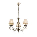 Candelabru bronz, textil alb, D: 590, 3 becuri, dulie E14, 6011-3H, Globo, Globo Lighting