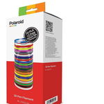 Kit filamente Polaroid pentru creioane 3D, material PLA, diamentru: 1.75mm, 20 role x 5m, culori: white / black / yellow / red / silver / orange / pink / green / chocolate / grey / purple / dark green / dark blue / transparent / blue / gold / fluorescent, POLAROID