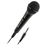 Microfon cu fir NGS Singer Metal, 3 m, jack 6.35 mm, Negru, NGS