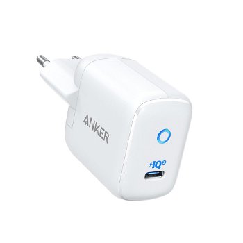 Incarcator retea Anker PowerPort III Mini USB-C 30W PIQ 3.0 Power Delivery, Alb-Gri, 0