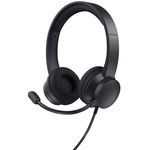 Casti Trust cu fir Ayda USB-ENC, noise cancelling, frecventa raspuns 20 Hz - 20.000 Hz, negru