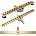 Set rigola dus plus capac inclus 50 cm Rea Neo Slim Mirror Gold Pro auriu, 