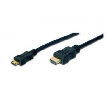 Cablu video Assmann HDMI Male - miniHDMI Male, 2m, negru