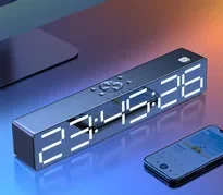 Boxa Portabila, Bluetooth cu Ceas Digital ,ceas si alarma incorporata, cititor de card si conectivitate Bluetooth( Alarma Trezire, Lumina de Noapte ), TOM
