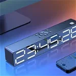 Boxa Portabila, Bluetooth cu Ceas Digital ,ceas si alarma incorporata, cititor de card si conectivitate Bluetooth( Alarma Trezire, Lumina de Noapte ), TOM