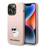 Husa de protectie  Liquid Silicone Choupette NFT pentru iPhone 14 Pro - Roz, Karl Lagerfeld