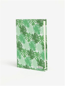 Carnetel A6 handmade verde cu print frunze - I Like Paper A6, I Like Paper