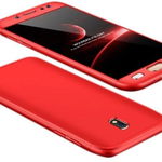 Husa Samsung Galaxy J7 2017, FullBody Elegance Luxury Red, acoperire completa 360 grade cu folie de sticla gratis, MyStyle