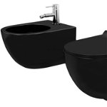 Set vas WC Carlo Mini Black MAT + Bideu Carlo Black, Rea