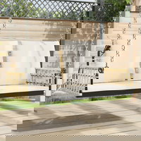 vidaXL Bancă de balansoar cu perne, 105x58x38 cm, poliratan și oțel, vidaXL