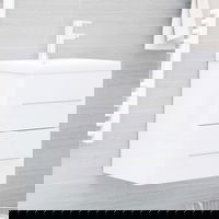 Dulap de chiuveta vidaXL, alb extralucios, 41x38,5x48 cm, PAL, 9.5 kg