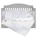 Lenjerie cu Baby Nest 9 piese 60/120 cm, bumbac 100%, Bunnies - Alb/Multicolor, OEM