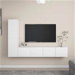 vidaXL Set dulapuri TV, 4 piese, alb, lemn prelucrat, vidaXL