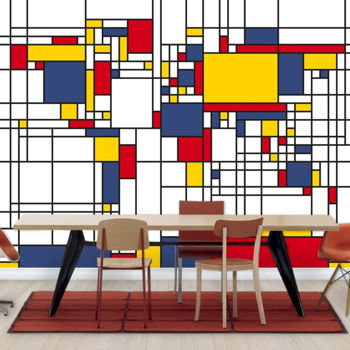 Fototapet Piet Mondrian Harta Lumii, personalizat, Photowall 