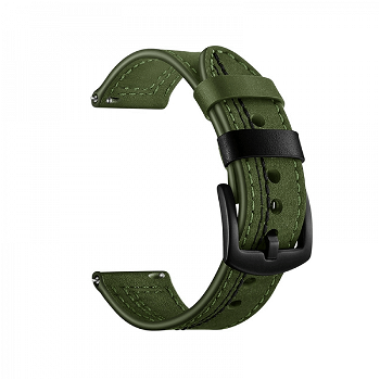 Curea din piele naturala universala 22mm pentru Huawei Watch GT / GT2 Samsung Galaxy Watch 42 / 46mm verde